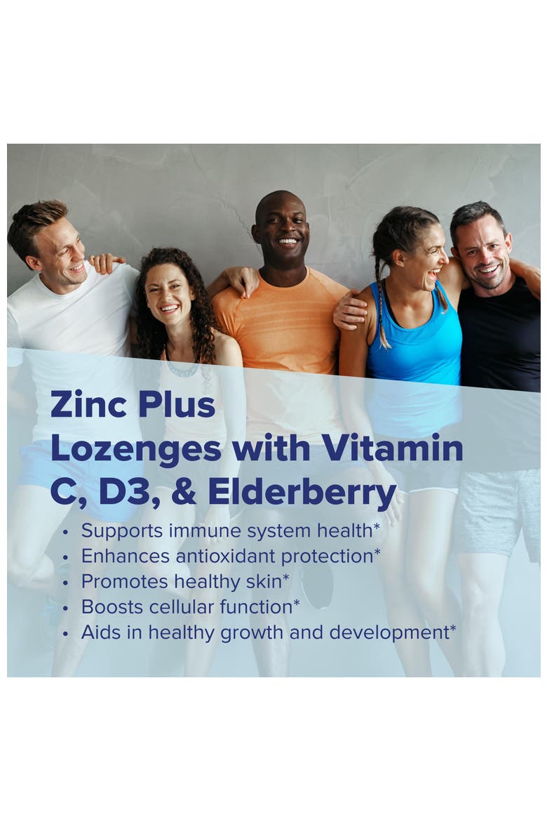 Zinc Plus Instant Dissolve Immune Support Tablets, Alternate, color, White