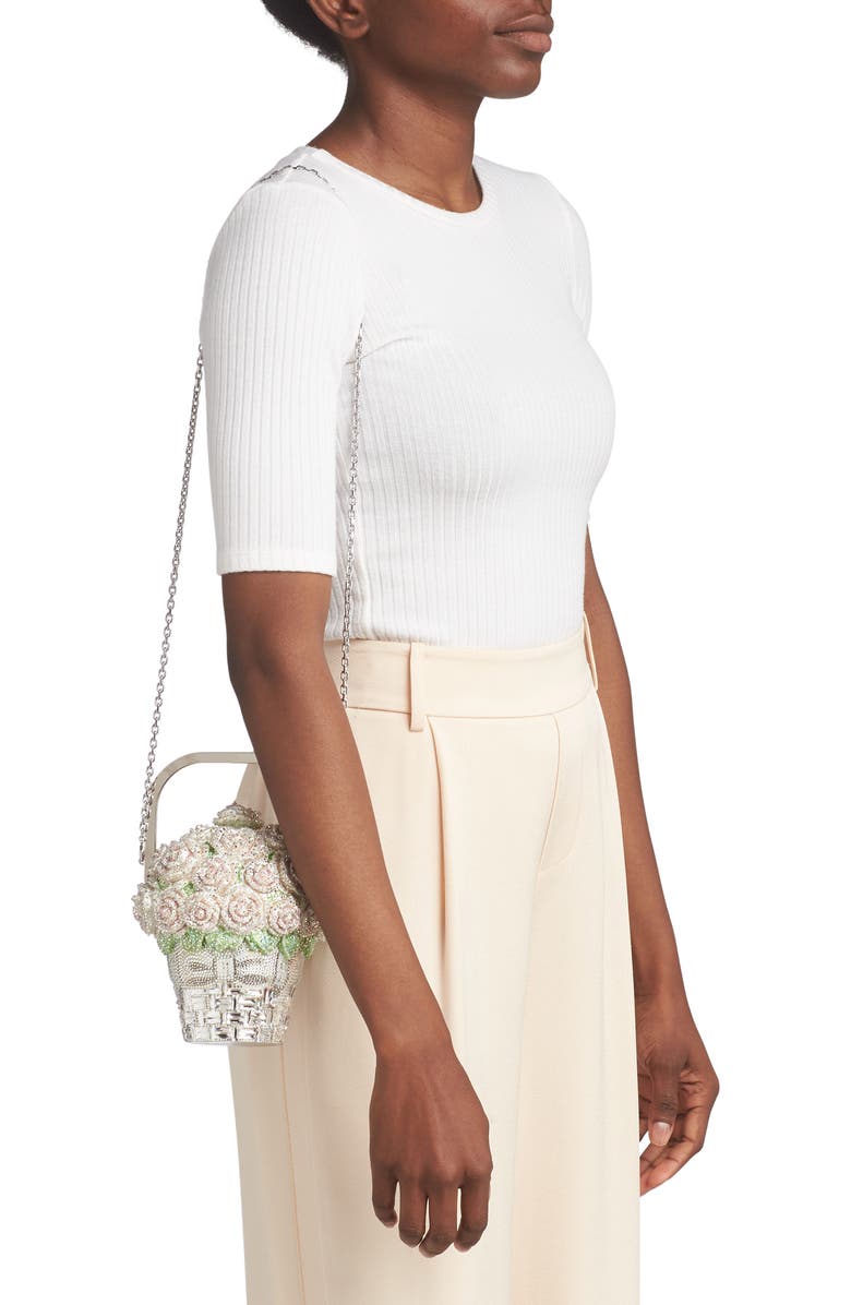 JUDITH LEIBER COUTURE Basket of Roses Crystal Embellished Clutch, Alternate, color,