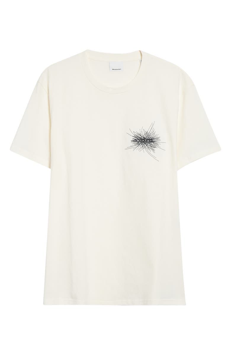 Isabel Marant Honore Firework Embroidered T-Shirt, Alternate, color, Ecru