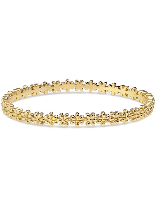 Devata Daisy Flower Eternity Bangle Bracelet In Gold