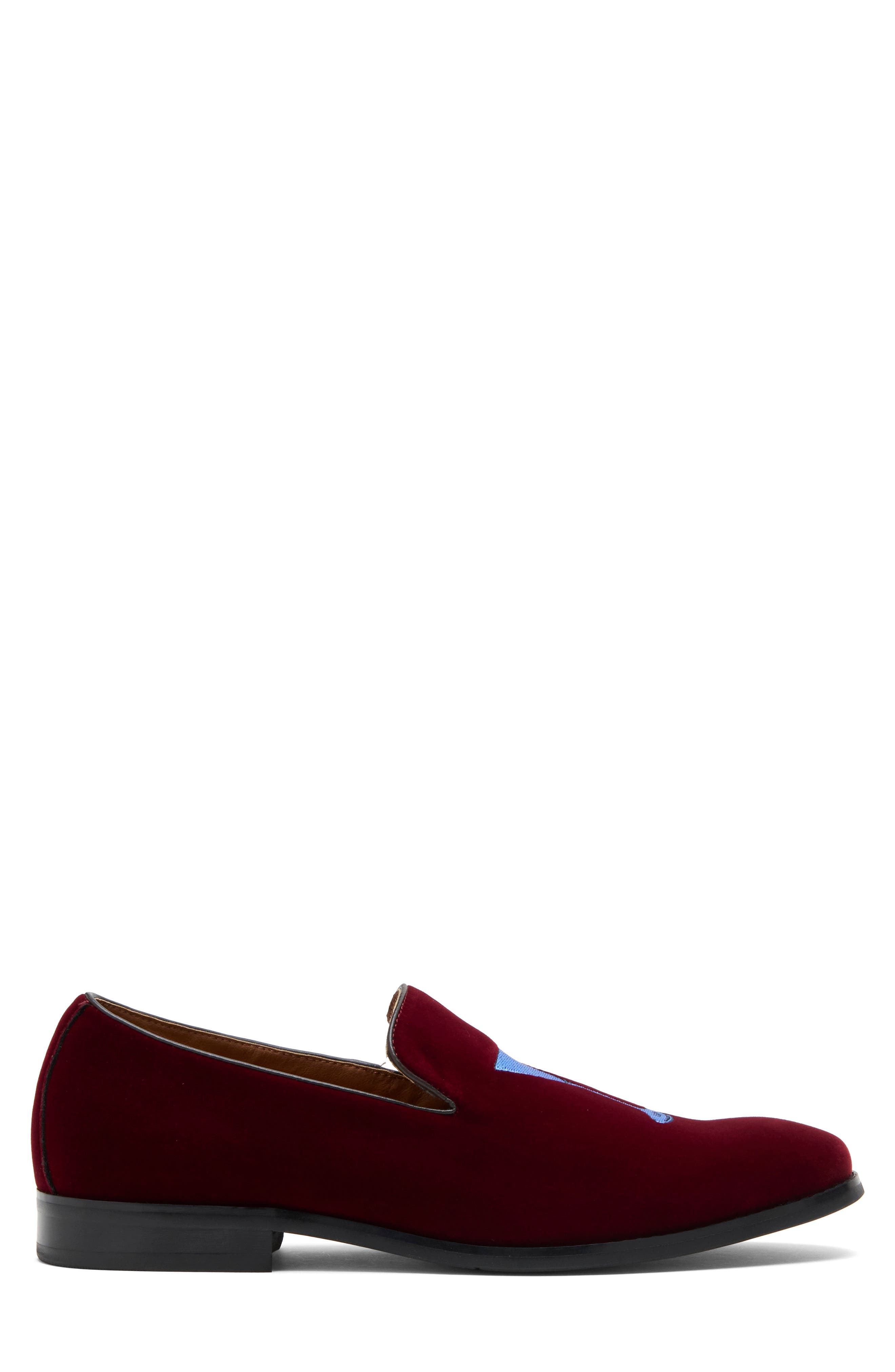 Martin Velvet Loafer, Alternate, color, BORDEAUX