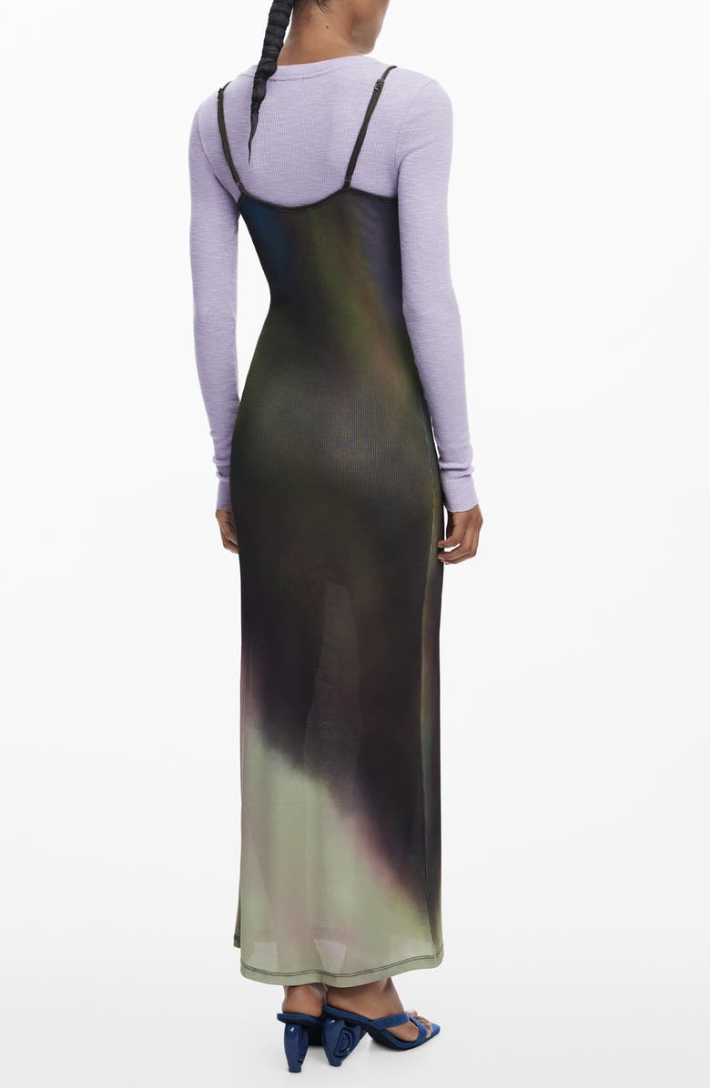 Desigual Maxi Slipdress and Long Sleeve Top Set, Alternate, color, Lilac