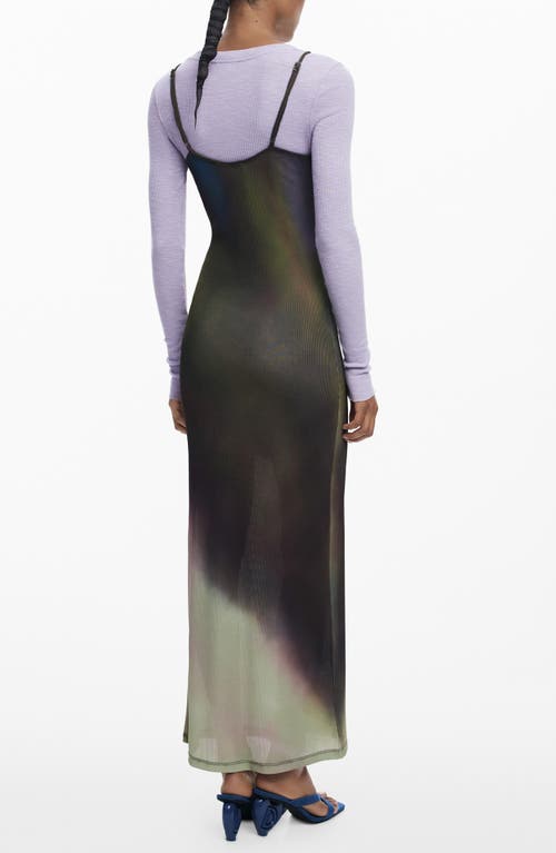 Desigual Maxi Slipdress And Long Sleeve Top Set In Multi