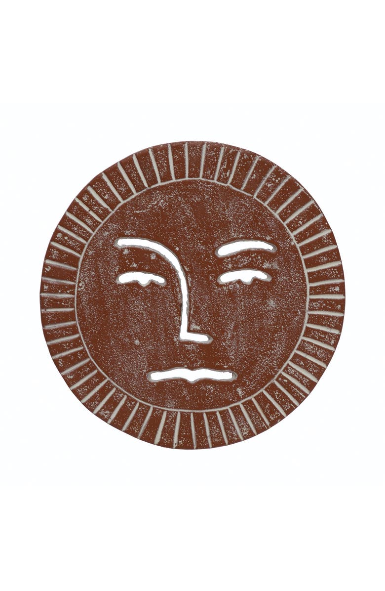 Storied Home Round Cast Iron Trivet with Debossed Sun, Main, color, 