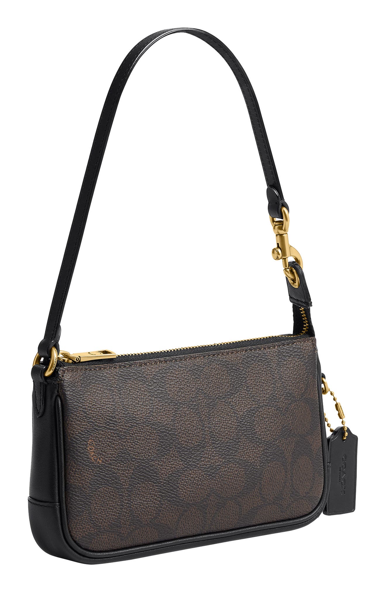 Plaza 18 Signature UpcraftedLeather Shoulder Bag, Alternate, color, B4/ WALNUT BLACK