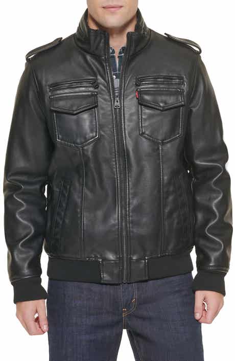 Levi's® Faux Leather Faux Shearling Lined Aviator Bomber Jacket