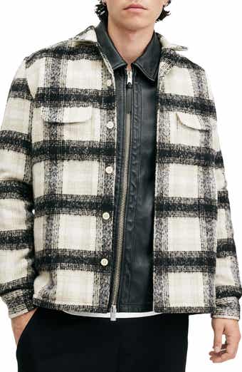AllSaints Lapse Plaid Fleece Overshirt