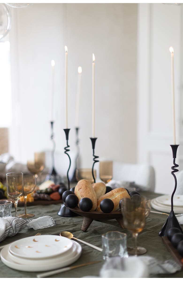 House of Revelry Winding Taper Candle Holders Set of Two, Alternate, color, Black