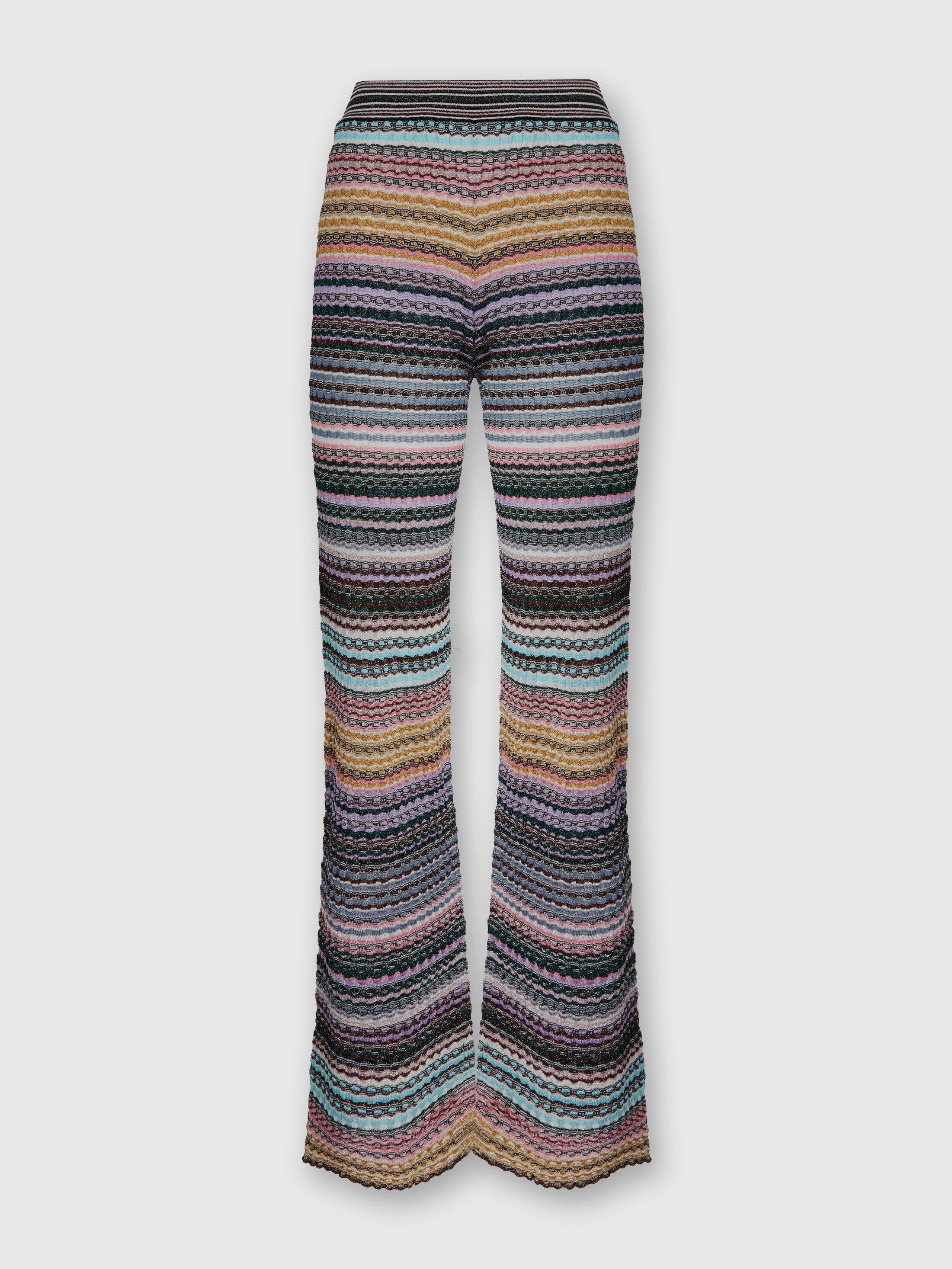 Missoni Straight Long Pants With Stripes In Black