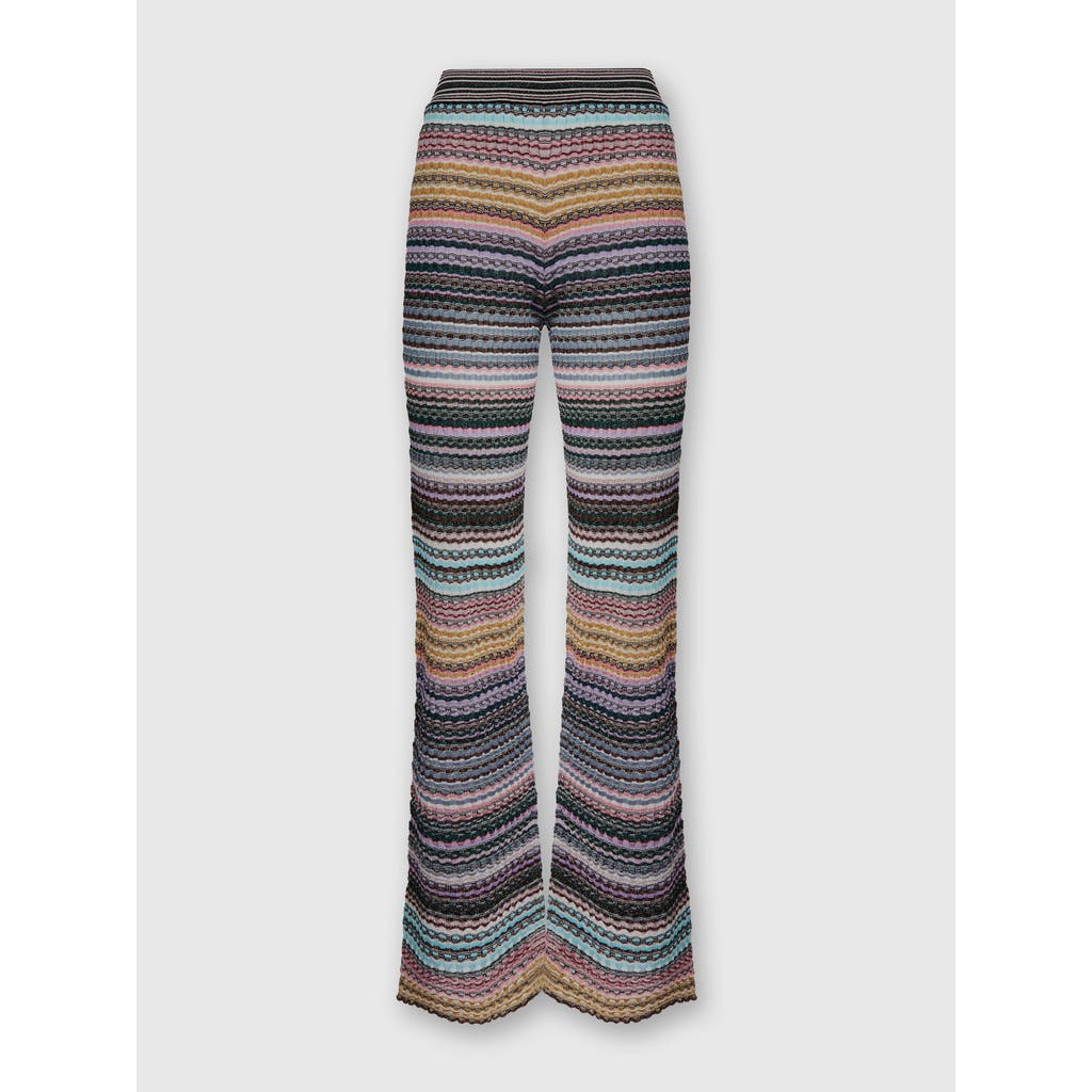 Missoni Straight Long Pants With Stripes In Black
