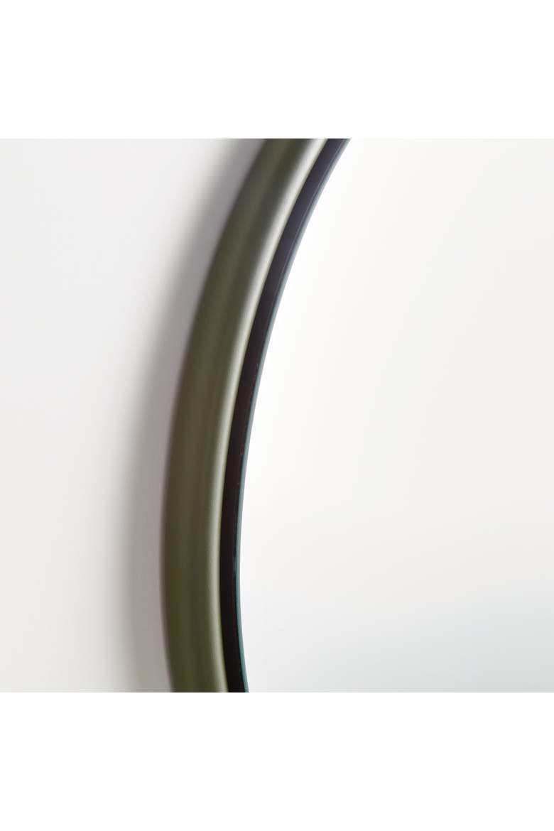 Ryland Mirror Small - Olive Green Round Iron Frame - Beveled, Alternate, color, Green