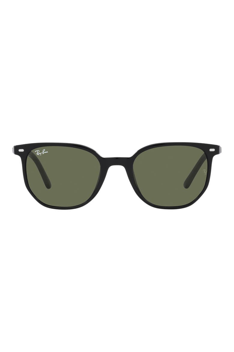 54mm Square Sunglasses, Main, color, SHINY BLACK