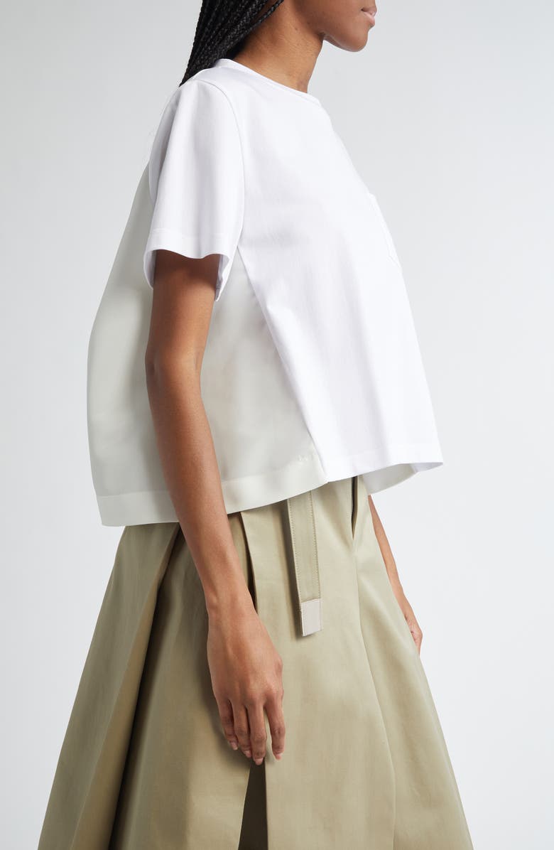 Sacai Nylon Twill & Cotton Jersey T-Shirt, Alternate, color, 