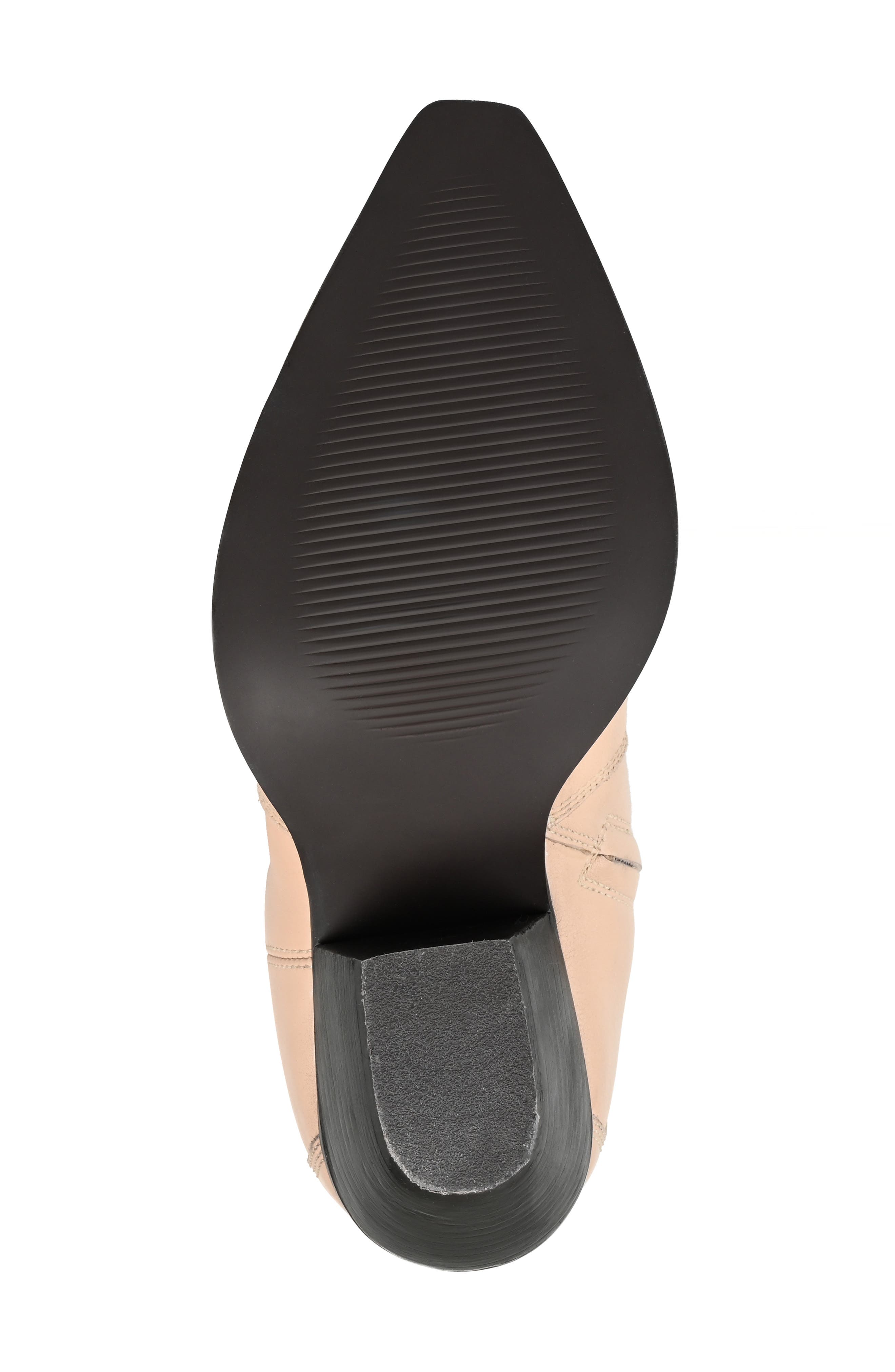 Journee Signature Pryse Leather Western Boot, Alternate, color, Nude