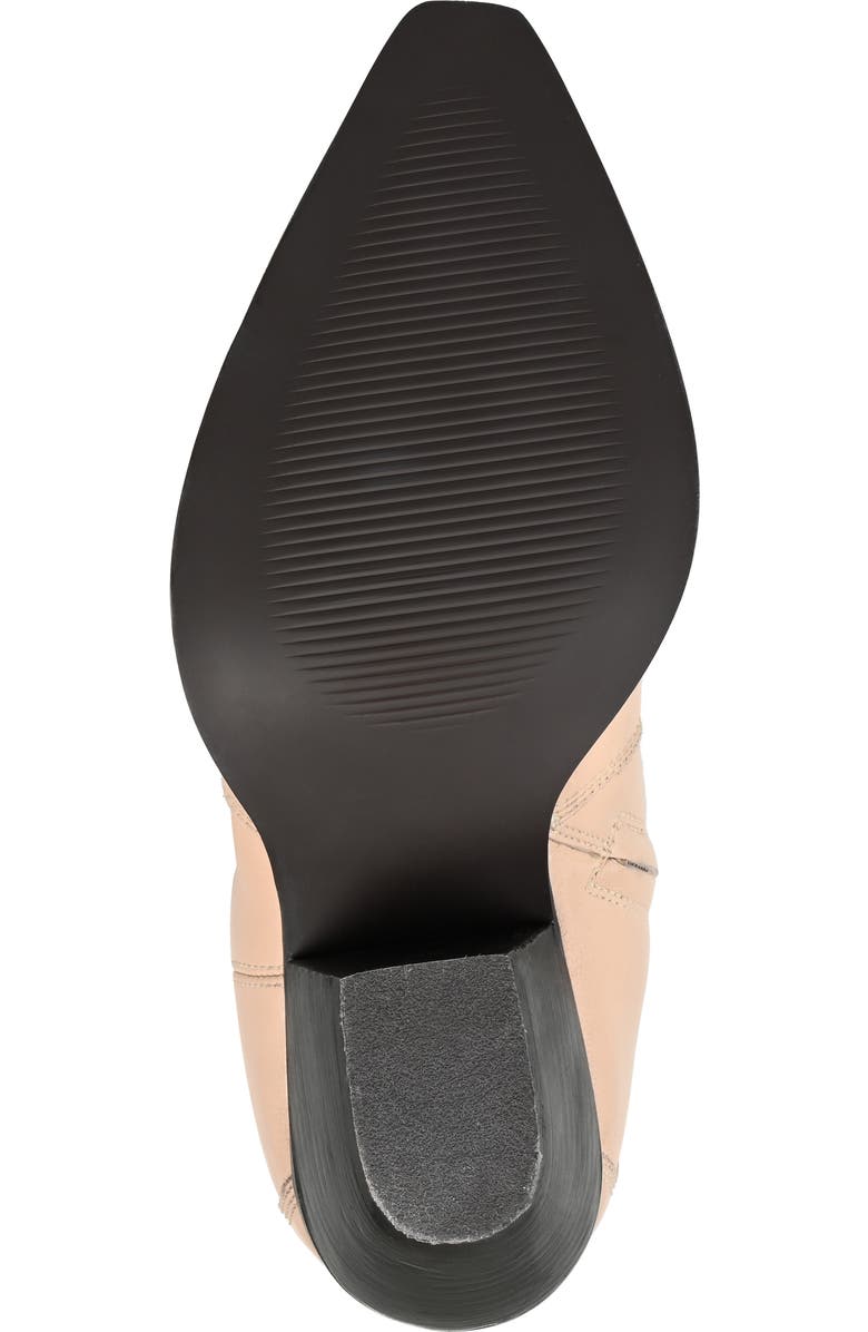 Journee Signature Pryse Leather Western Boot, Alternate, color, Nude