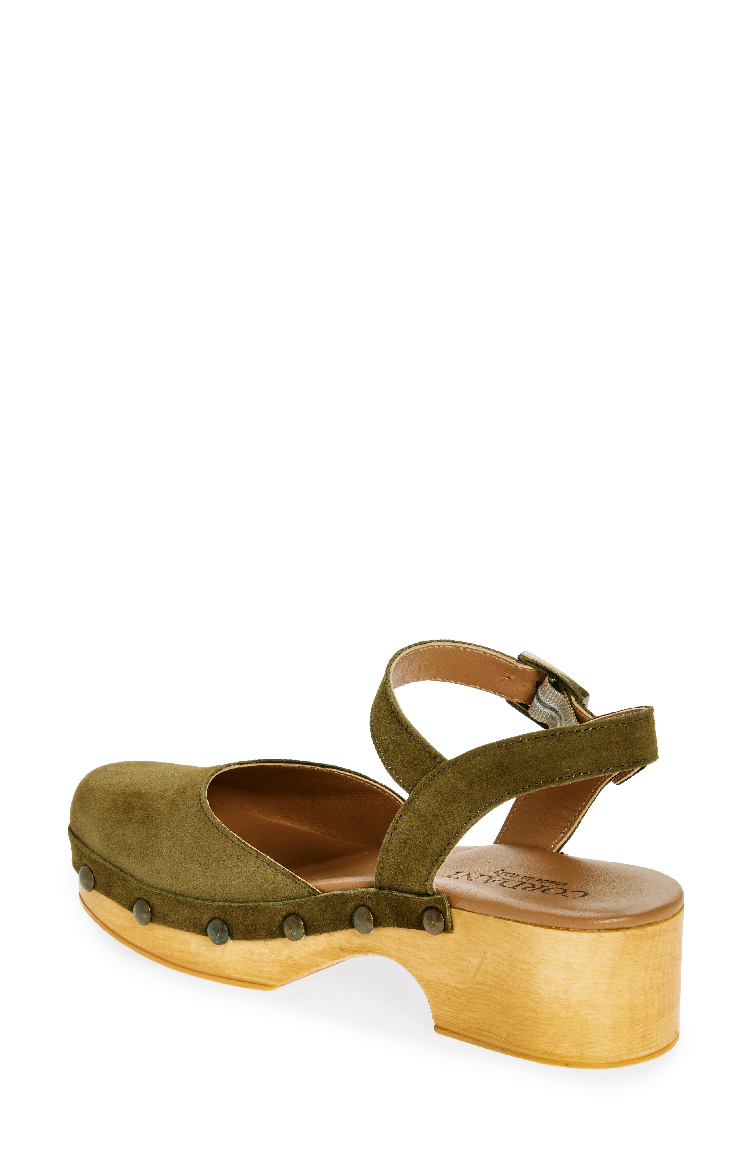 Cordani Winston Ankle Strap Platform Clog, Alternate, color, Crosta Verdone