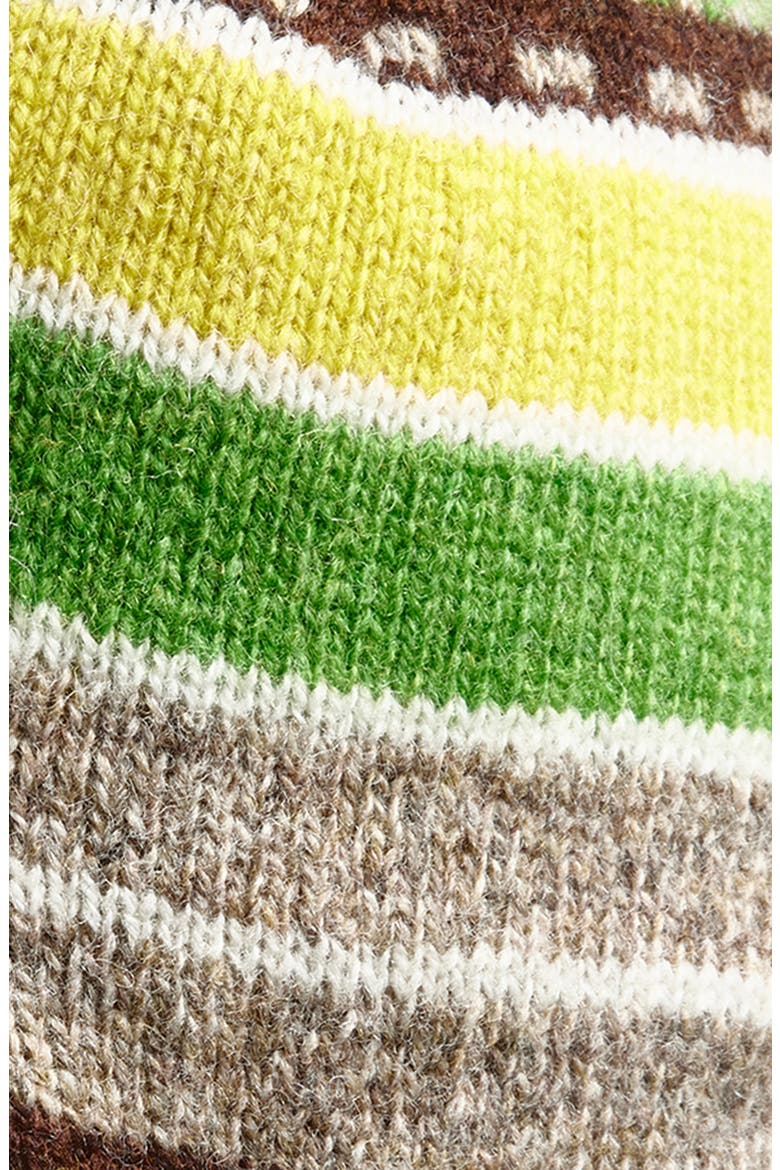 Stripe Faux Fur Lined Wool Trapper Hat, Alternate, color, MARIGOLD