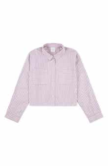 abercrombie kids Kids' Stripe Boxy Button-Up Shirt