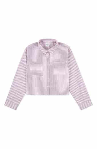 abercrombie kids Kids' Stripe Boxy Button-Up Shirt