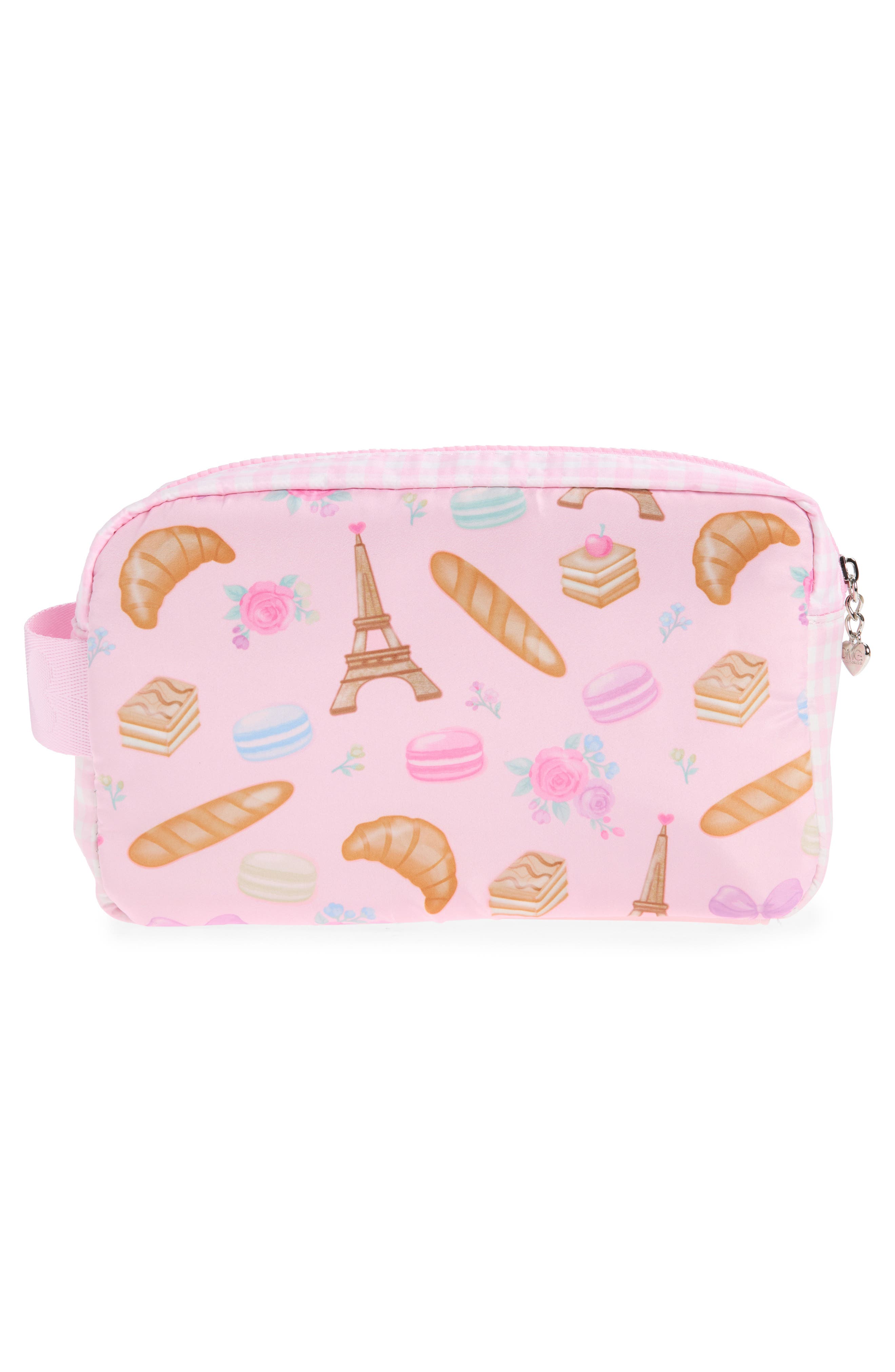 OMG Accessories Kids' Paris Scrunch Quilted Zip Pouch, Alternate, color, Lollipop