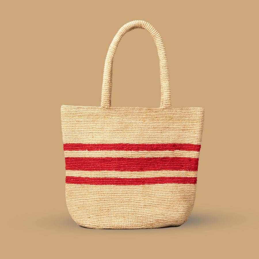 indego africa Sylvanie Beach Tote, Alternate, color, Red Striped