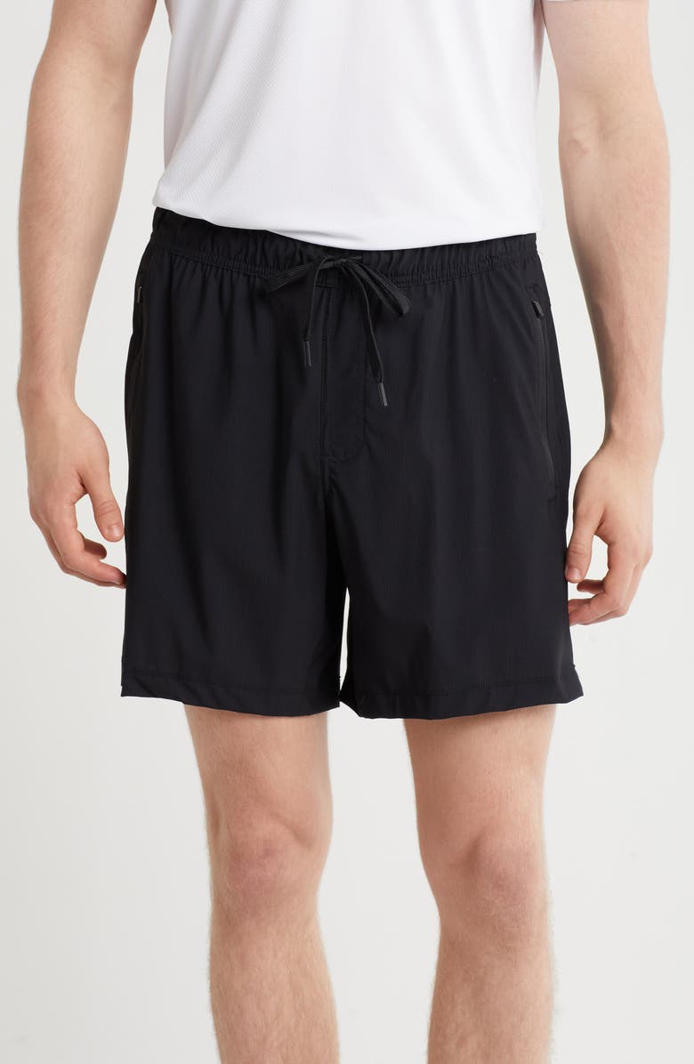 90 DEGREE BY REFLEX Waffle Warp Knit End Shorts, Main, color,