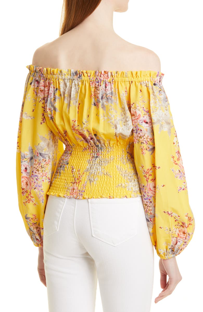 KOBI HALPERIN Noa Floral Off the Shoulder Smocked Top, Alternate, color,