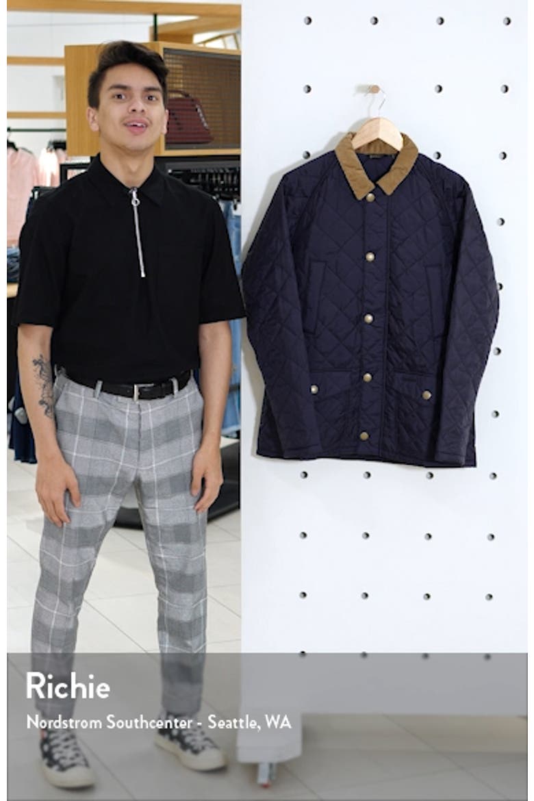 'Canterdale' Slim Fit Water-Resistant Diamond Quilted Jacket video
