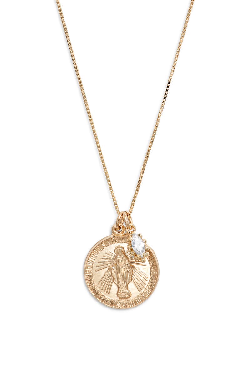 Divine Mother Pendant Necklace, Main, color, GOLD