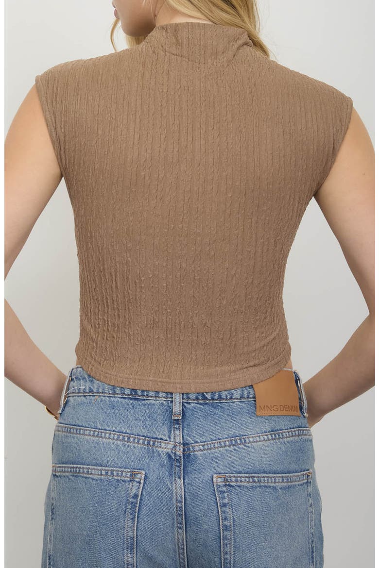 Mock Neck Handkerchief Hem Top, Alternate, color, MOCHA