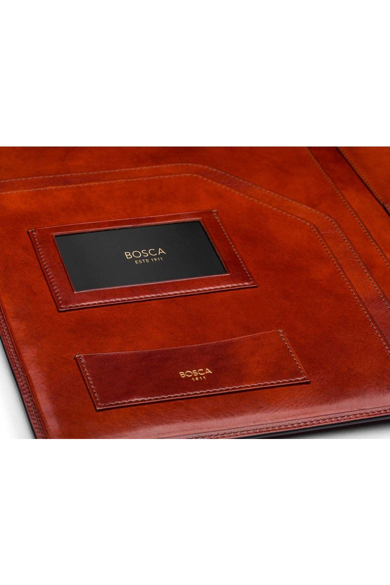 Old Leather Deluxe Leather Portfolio, Alternate, color, Cognac