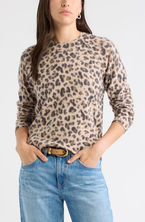 Animal Print Wool & Cashmere Sweater