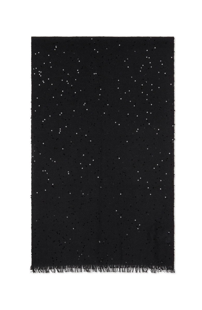 Brunello Cucinelli Cashmere and silk Diamond yarn scarf, Main, color, Black