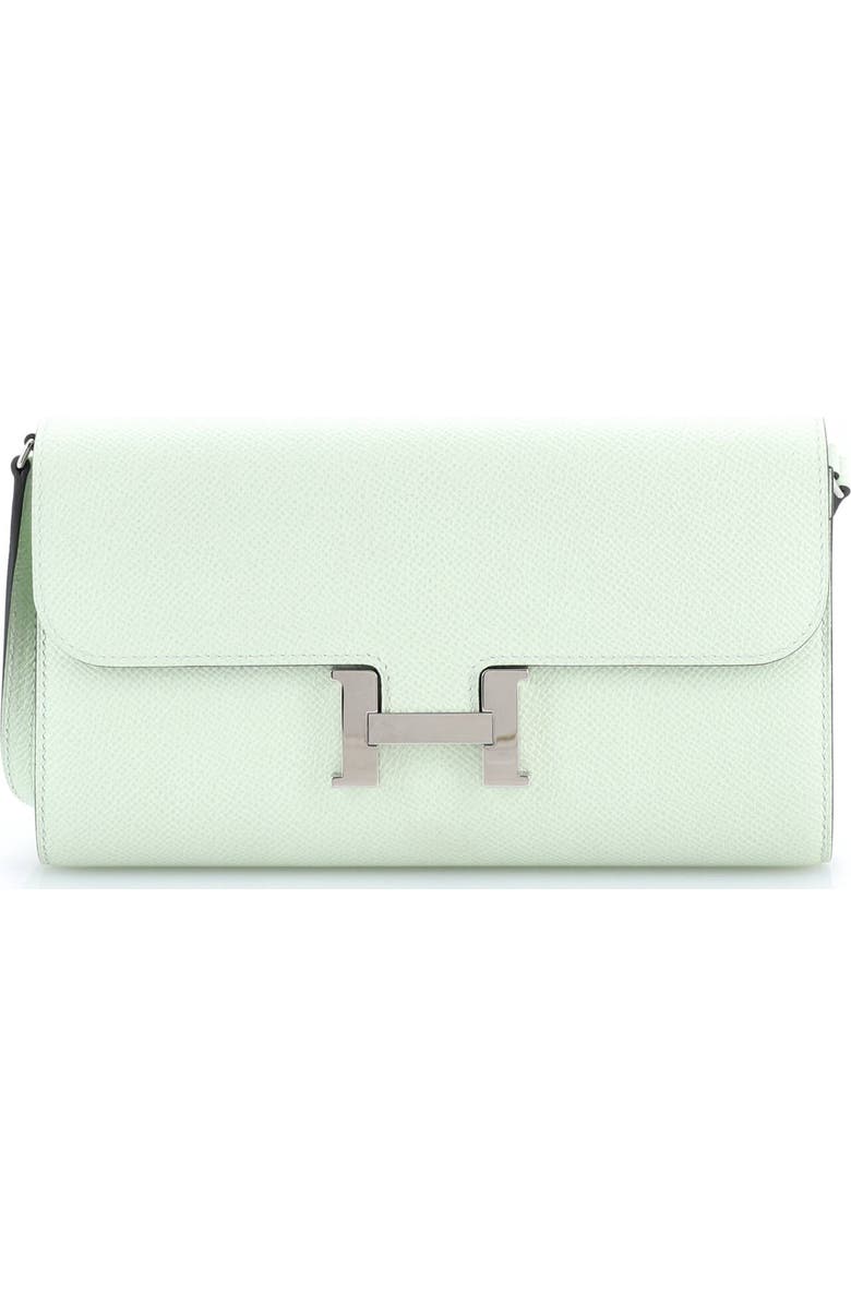 Pre-Owned Hermes Constance To Go Wallet Epsom, Main, color, Vert Peppermint