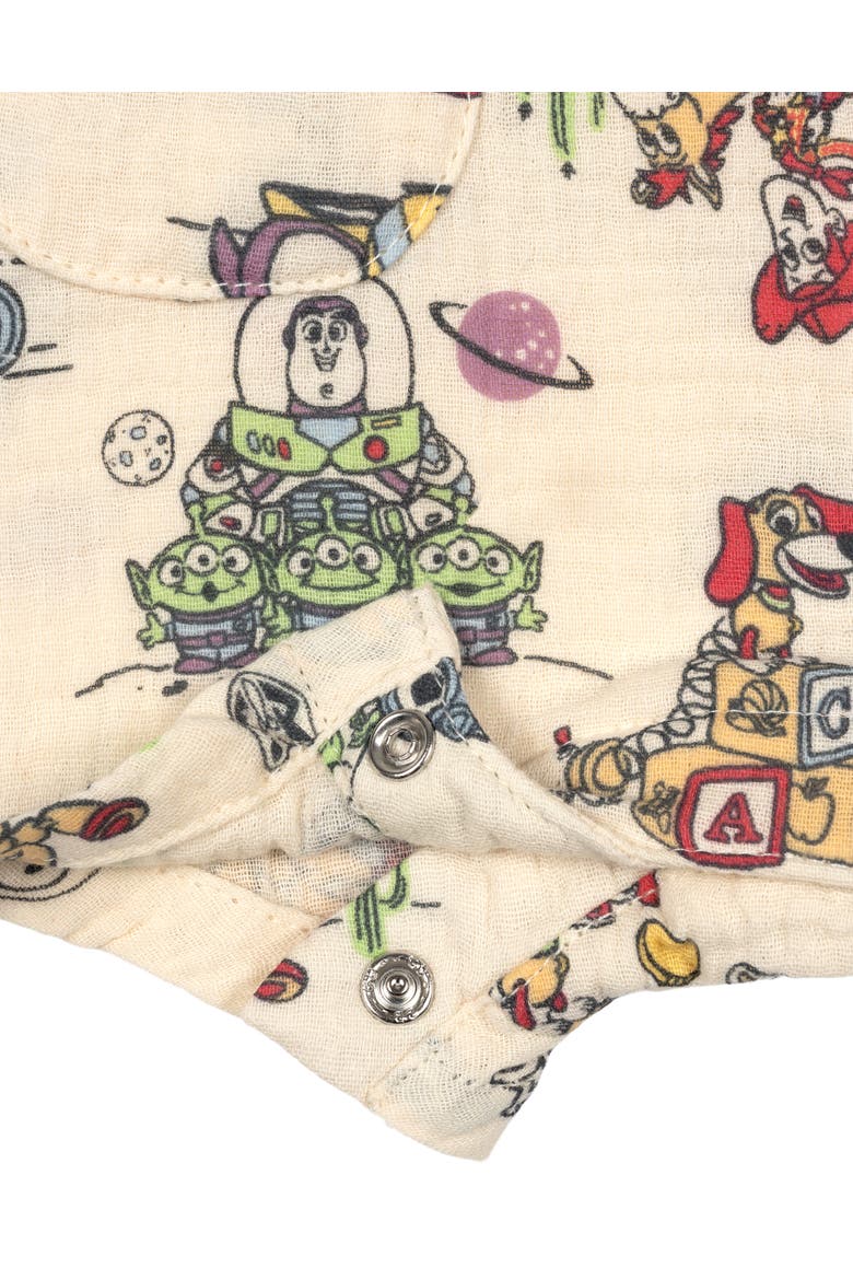 Toy Story Cotton Gauze Sleeveless Shorty Romper, Alternate, color, Beige Toy Story