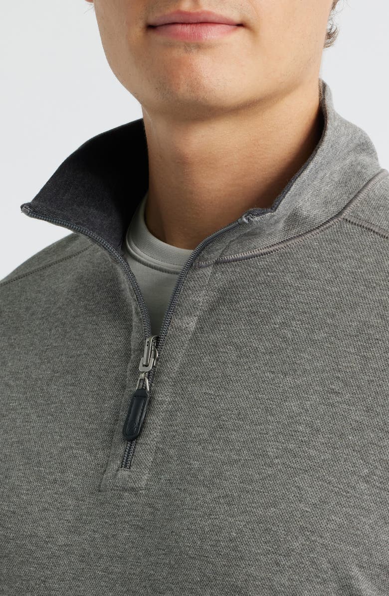 Johnston & Murphy Icon Reversible Quarter Zip, Alternate, color, Gray/ Black