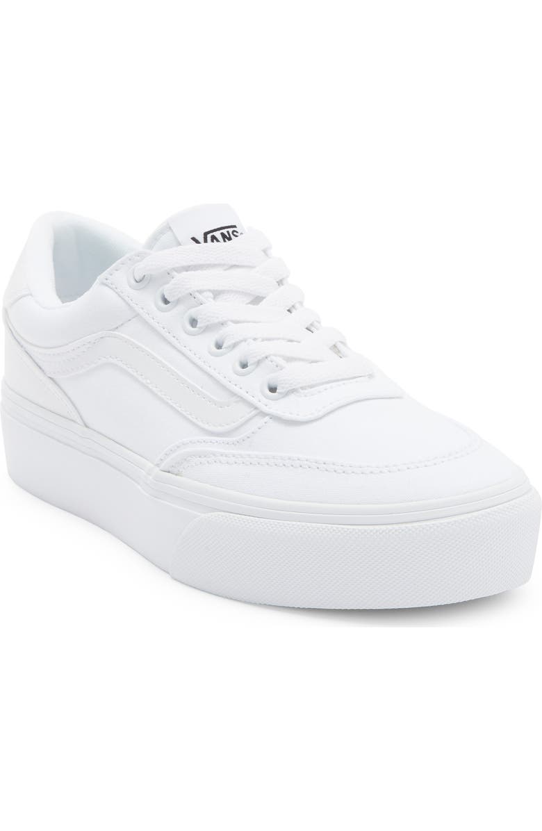 Vans Brooklyn Low Top Platform Sneaker, Main, color, Canvas White/White