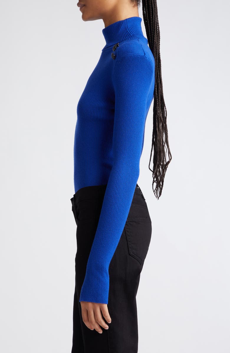 L'AGENCE Reeves Button Shoulder Rib Turtleneck Top, Alternate, color, 