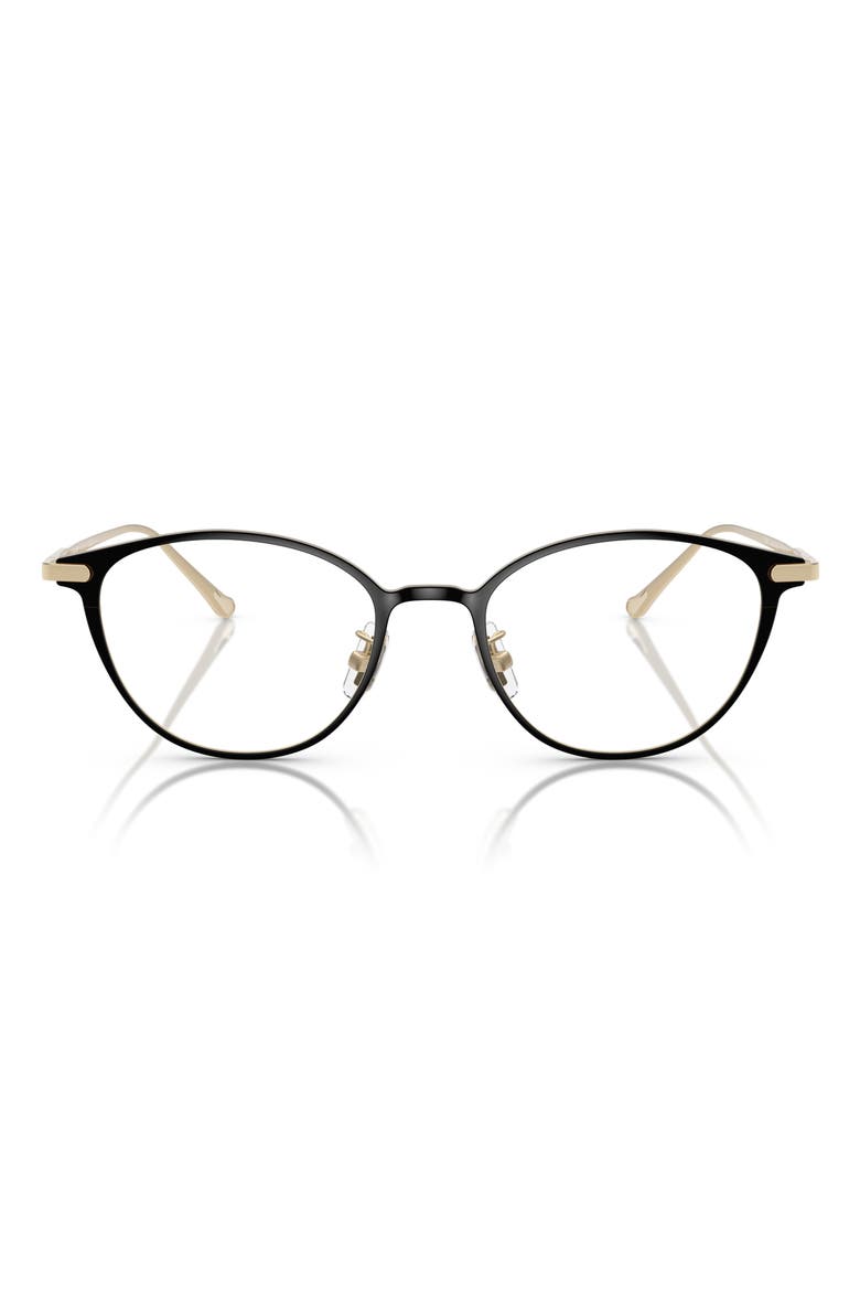 51mm Oval Optical Glasses, Main, color, SHINY BLACK / DEMO LENS