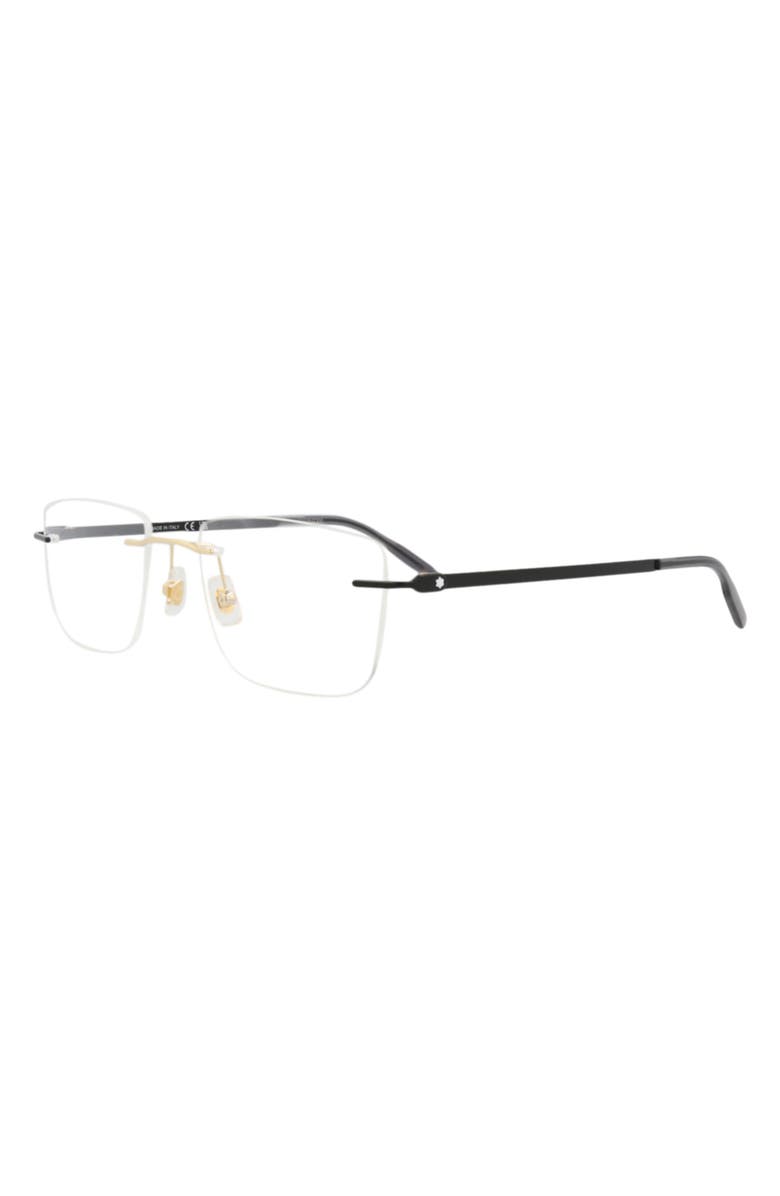 Montblanc 56mm Square Optical Glasses, Alternate, color, Gold Black Transparent
