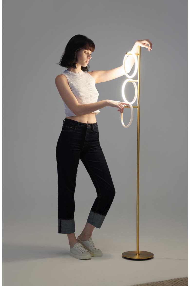 Saturn LED Floor Lamp, Alternate, color, BRASS