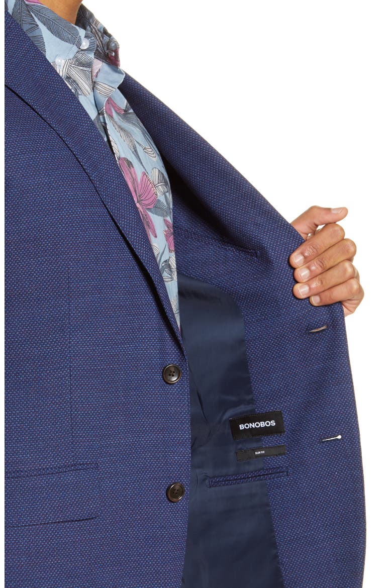Jetsetter Slim Fit Stretch Wool Sport Coat, Alternate, color, NAVY MICRO TEXTURE