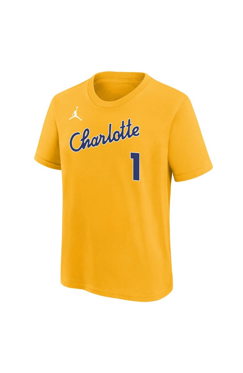 Nike Youth Nike LaMelo Ball Yellow Charlotte Hornets 2025/26 City Edition Name & Number T-Shirt, Alternate, color, Yellow