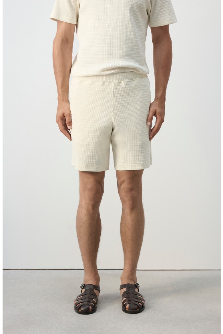 Rib Knit Shorts, Alternate, color, OFF WHITE