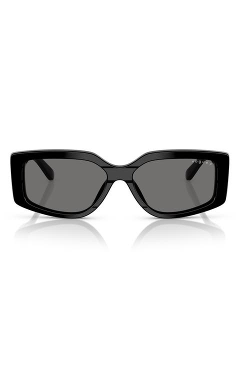 55mm Polarized Rectangular Sunglasses