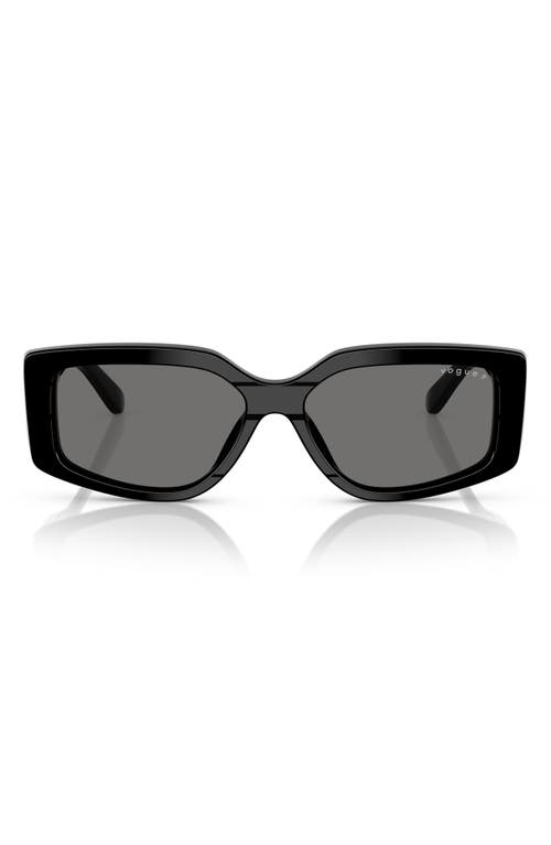 Vogue 55mm Polarized Rectangular Sunglasses In Black