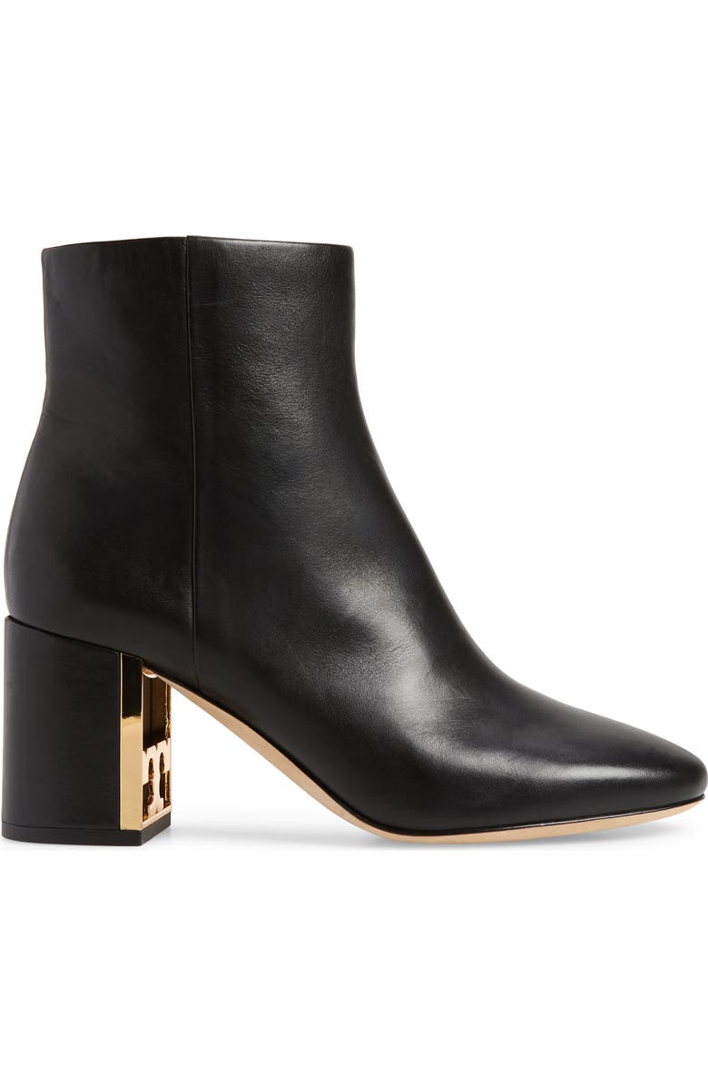 Tory Burch Gigi Logo Heel Genuine Calf Hair Bootie, Alternate, color,