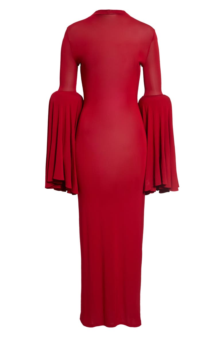 Bell Sleeve Maxi Dress, Main, color, BURGUNDY