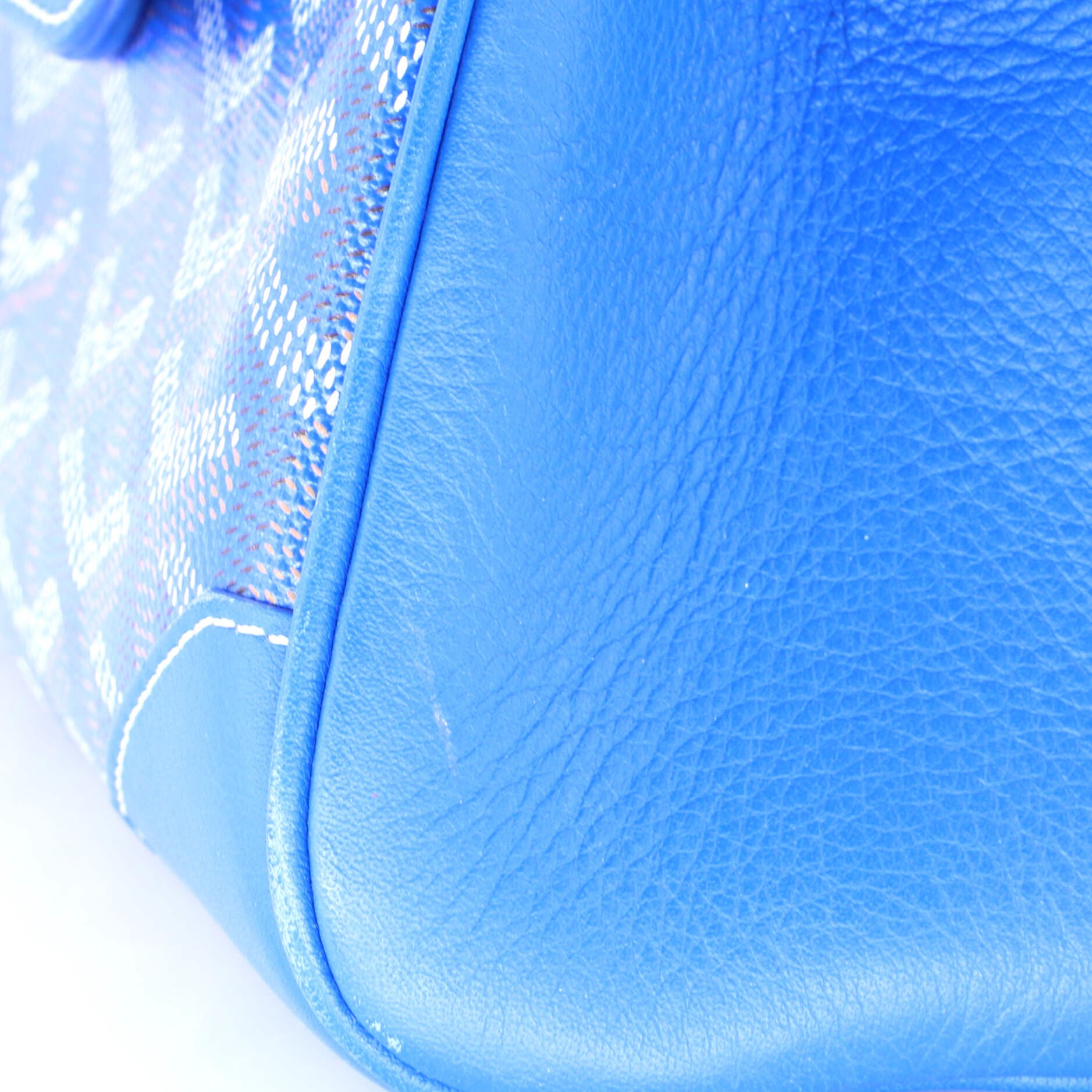 Pre-Owned Goyard Saigon Top Handle Bag Coated Canvas with Leather Mini, Alternate, color, Blue