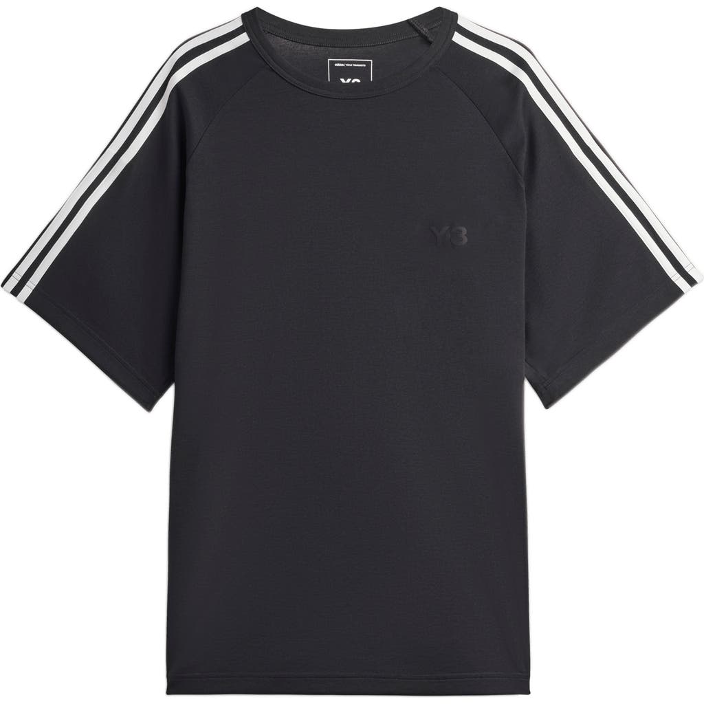 Y-3 Adidas Y 3 Black T Shirt In Wool And Nylon Blend In Black